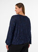 Blouse transparente avec texture florale et manches longues, Bleu, Model image number 2