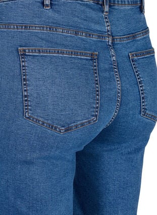Korte spijkerbroek met strakke pasvorm en hoge taille, Blue Denim, Packshot image number 3