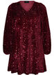 Robe courte en sequins &agrave; coupe trap&egrave;ze, Bordeaux, Packshot image number 0