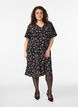 Jurk met korte mouwen en een V-hals, Zwart, Model image number 0