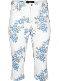 Amy capri jeans met hoge taille en bloemenprint