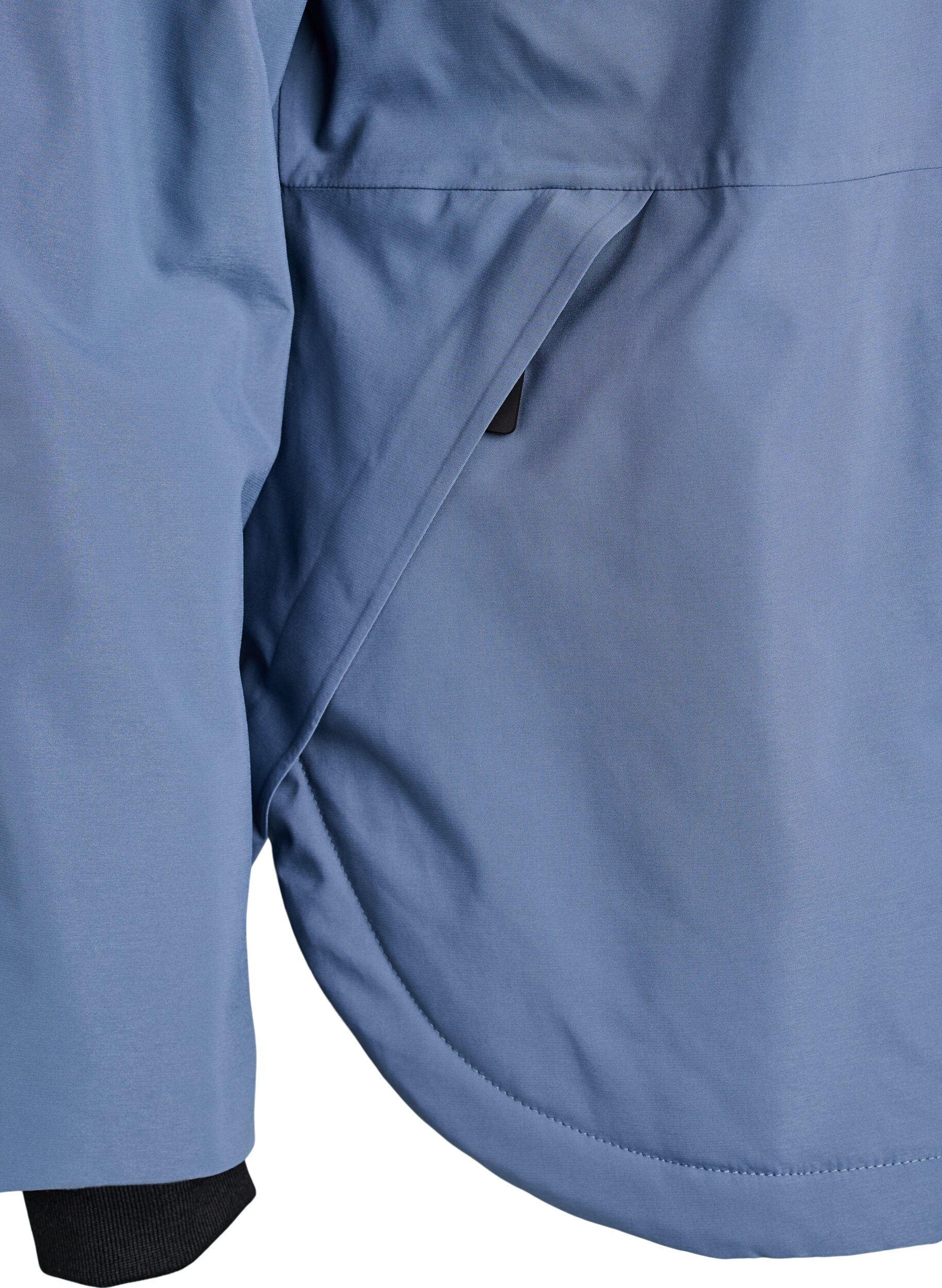 ZizziFunctionele korte winterjas met capuchon, Blauw, Packshot image number 3