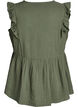 Blouse sans manches en mousseline de coton avec volants, Vert, Packshot image number 1