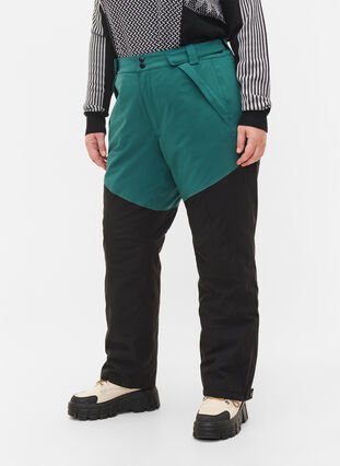 Pantalon de ski avec poches, Mallard Green Comb, Model image number 3