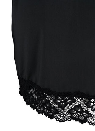 Pyjama jurk met kanten details, Black, Packshot image number 3