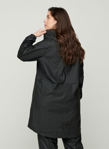 Imperméable à capuche avec coutures étanches, Black, Model image number 1