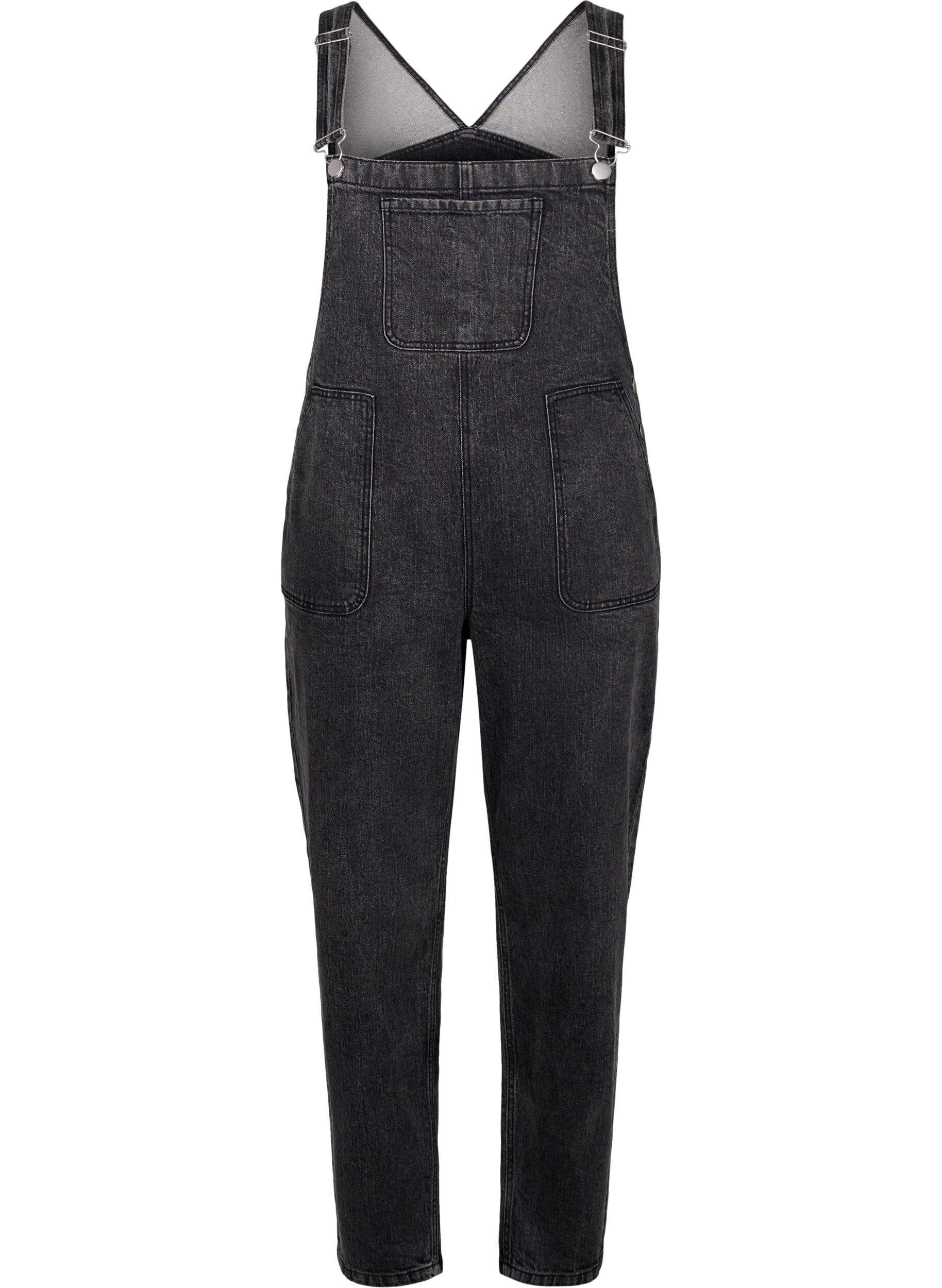 ZizziDenim overalls, Dark Grey Denim, Packshot image number 0