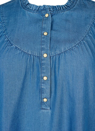 Tuniek met lange mouwen van Tencel ™ Lyocell, Medium Blue denim, Packshot image number 2
