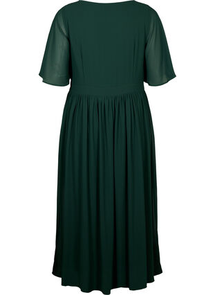Maxi jurk met drapering en korte mouwen, Scarab, Packshot image number 1