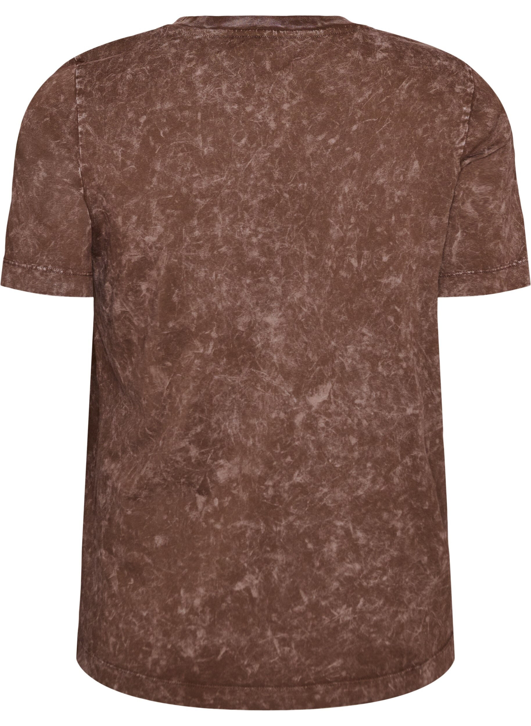 Zizzi T-shirt en coton avec imprim&eacute; devant, Marron, Packshot image number 1