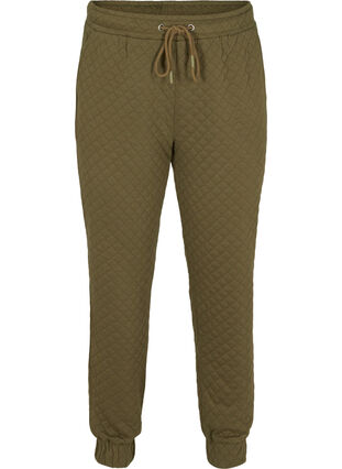 Gedessineerde broek met trekkoord en zakken, Ivy Green, Packshot image number 0