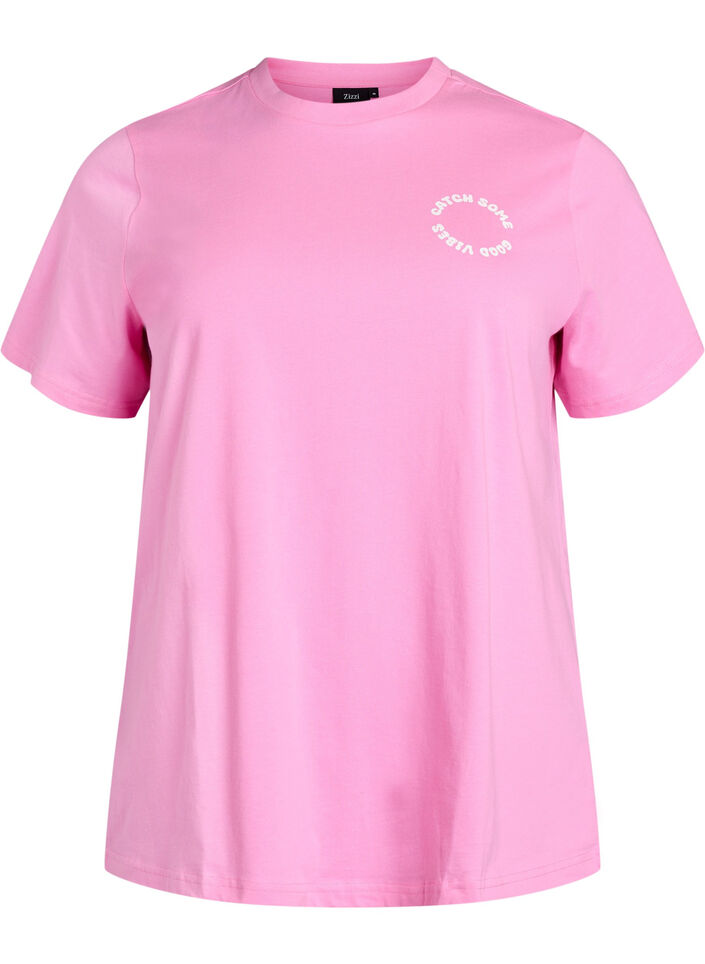 T-shirt en coton biologique avec motif d'agrumes, Rose, Packshot image number 0