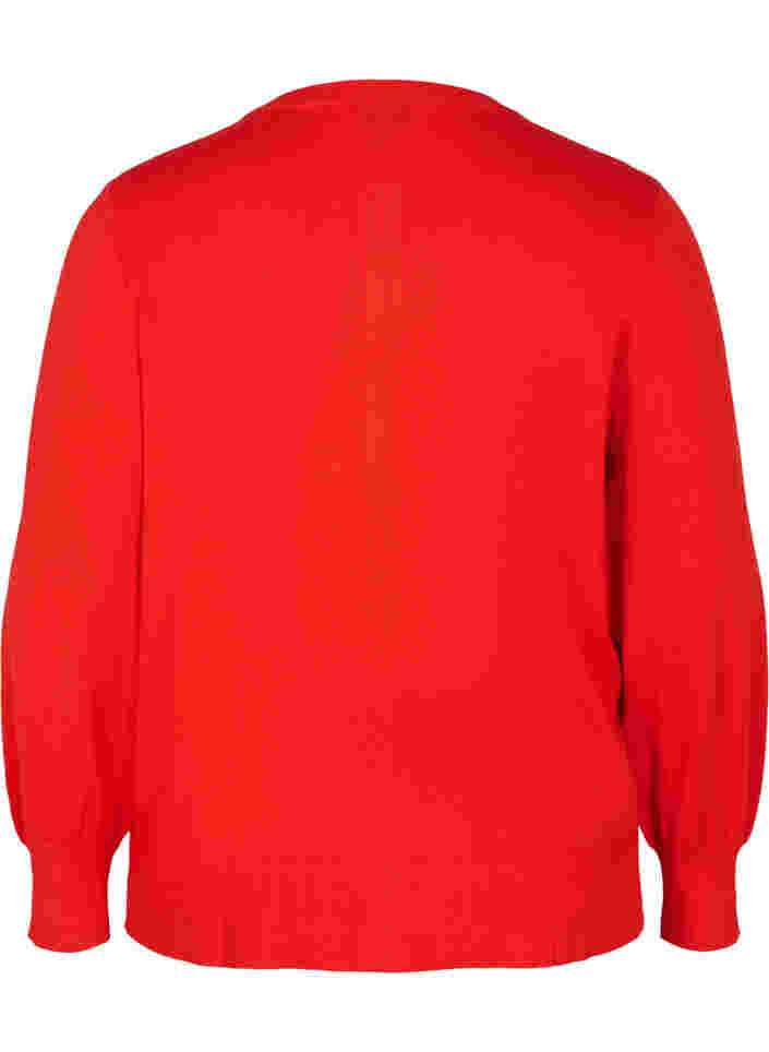 Gebreid vest met knopen in viscosemix, Fiery Red, Packshot image number 1