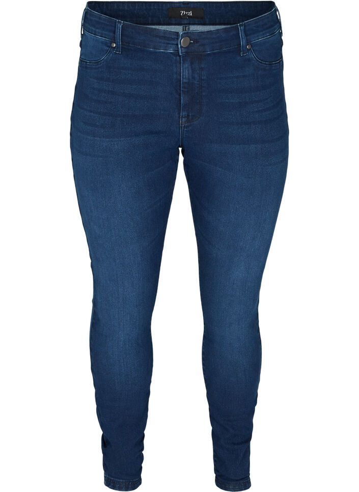 Katoenmix jeggings, Blauw, Packshot image number 0