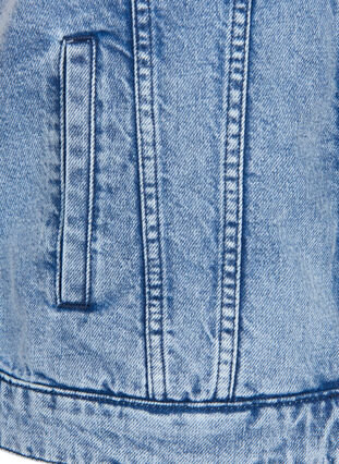 Veste en jean avec broderie et poches, Blue Denim Washed, Packshot image number 3