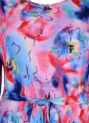 Robe plissée imprimée avec lien à nouer, Lavender Space AOP, Packshot image number 2