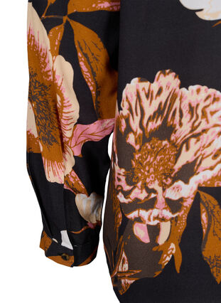 100% viscose blouse met bloemenprint, Black Flower AOP, Packshot image number 3