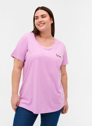 T-shirt met korte mouwen en print, Violet Tulle, Model image number 0