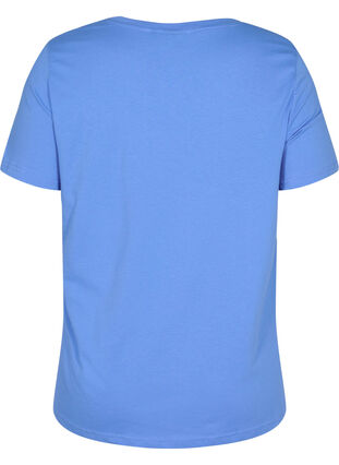 T-shirt en coton à manches courtes avec imprimé, Ultramarine TEXT, Packshot image number 1