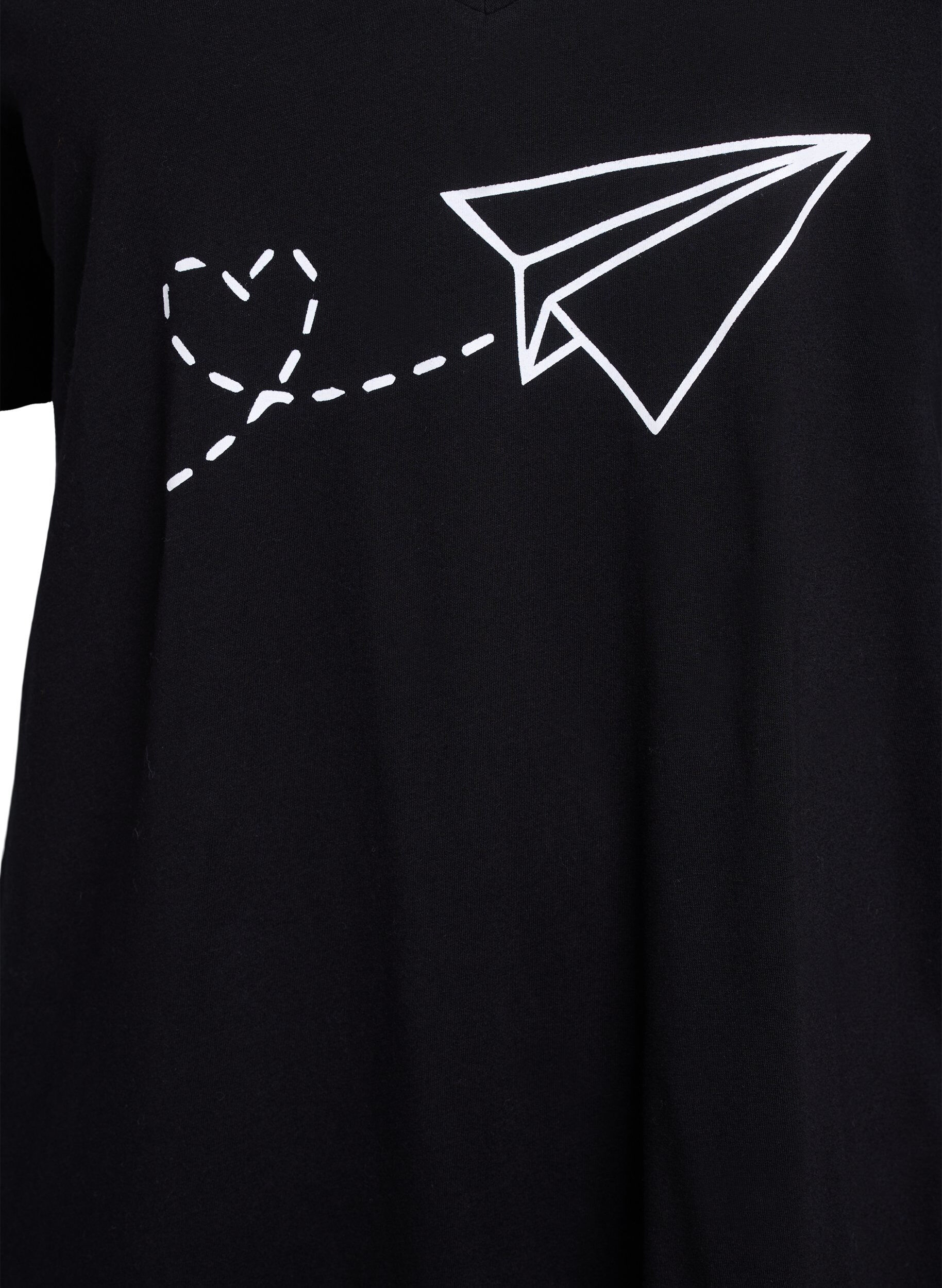 Zizzi Chemise de nuit en coton biologique et &agrave; col en V, , Packshot image number 2