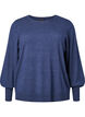 Gebreide blouse van viscose met ballonmouwen, Dress Blues Mel., Packshot image number 0