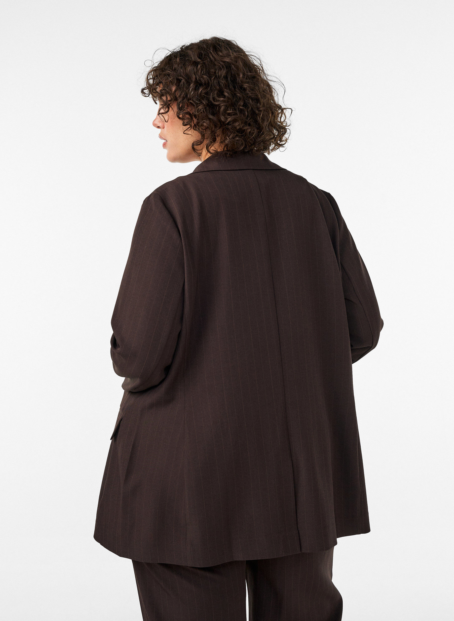 ZizziBlazer met zakken en splitten, Bruin, Model image number 2