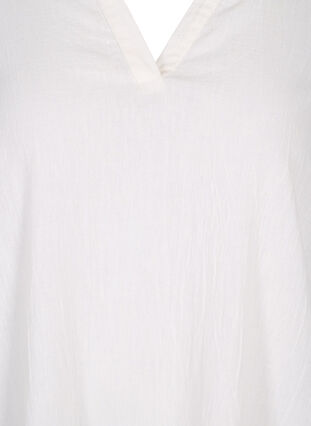 Robe avec col en V et col., White, Packshot image number 2