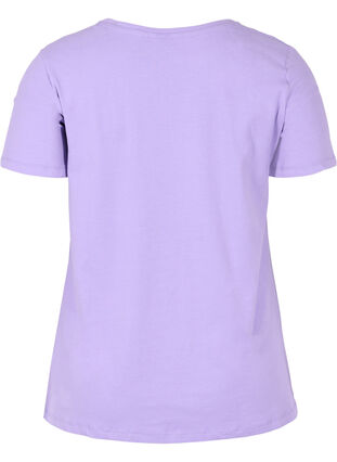 Basic t-shirt in effen kleur met katoen, Paisley Purple, Packshot image number 1