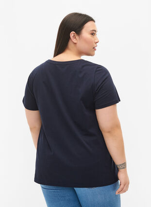 T-shirt en coton avec impression sur le devant, Night Sky FLOWER, Model image number 1