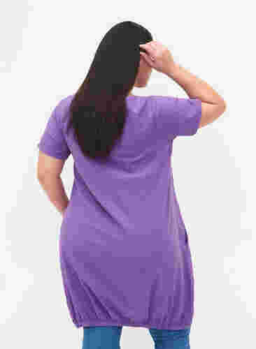 Robe en coton à manches courtes, Deep Lavender, Model image number 1
