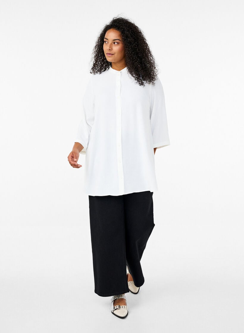 Tunique avec manches 3/4, Vanille, Model image number 1