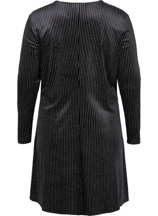 Robe à paillettes en velours à manches longues, Black Silver Lurex, Packshot image number 1