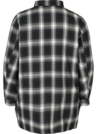 Geruite blouse met  borstzakken, Black checked, Packshot image number 1