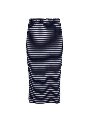 Jupe longue en coton avec fente, Blue Stripe, Packshot image number 0