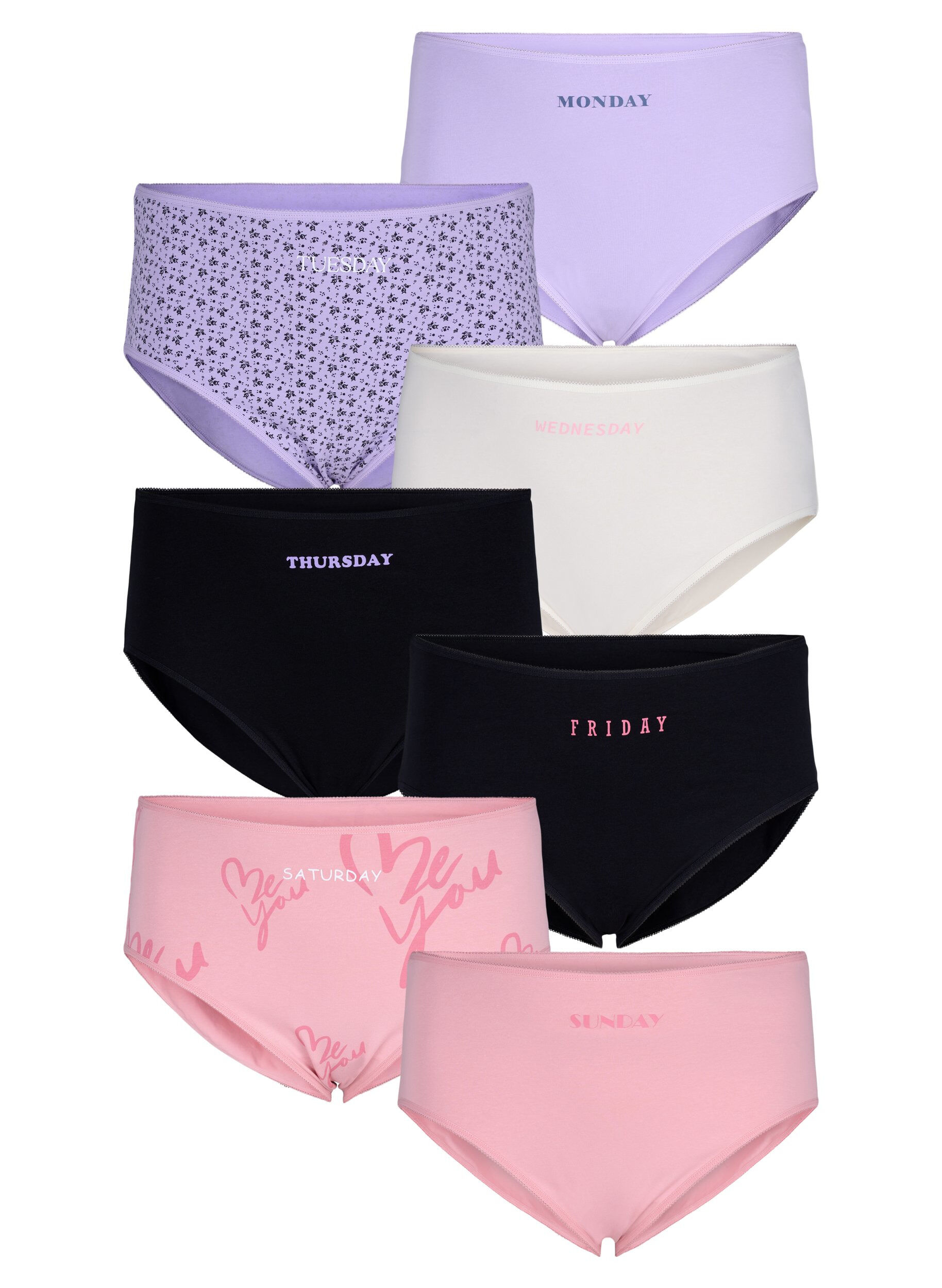 Zizzi 7-pack de culottes avec une taille standard, Violet, Packshot image number 0
