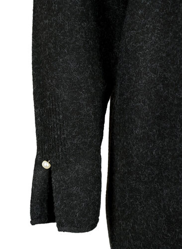 Robe en tricot avec fente aux manches, Dark Grey Melange, Packshot image number 3