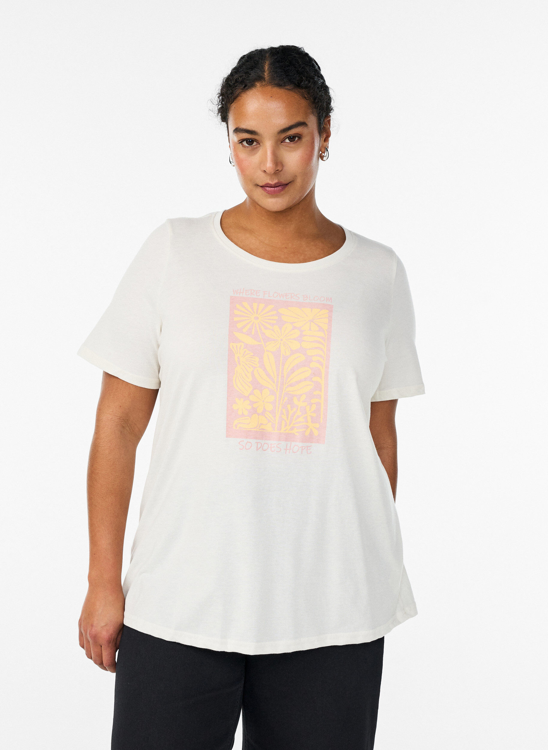 ZizziT-shirt met print, Wit, Model image number 0