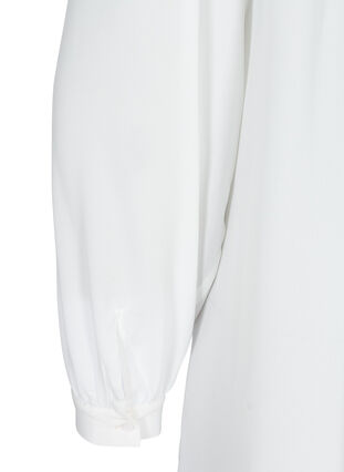 Lange blouse met lichte pofmouwen, Bright White, Packshot image number 3
