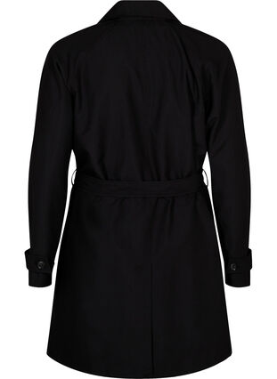 Trench-coat avec ceinture et fente, Black, Packshot image number 1