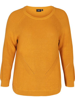 Pull en maille col rond, Spruce Yellow, Packshot image number 0