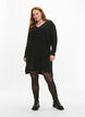 Gebreide jurk met split, Dark Grey Melange, Model image number 2