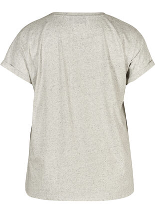 T-shirt chiné en coton, Light Grey Melange, Packshot image number 1
