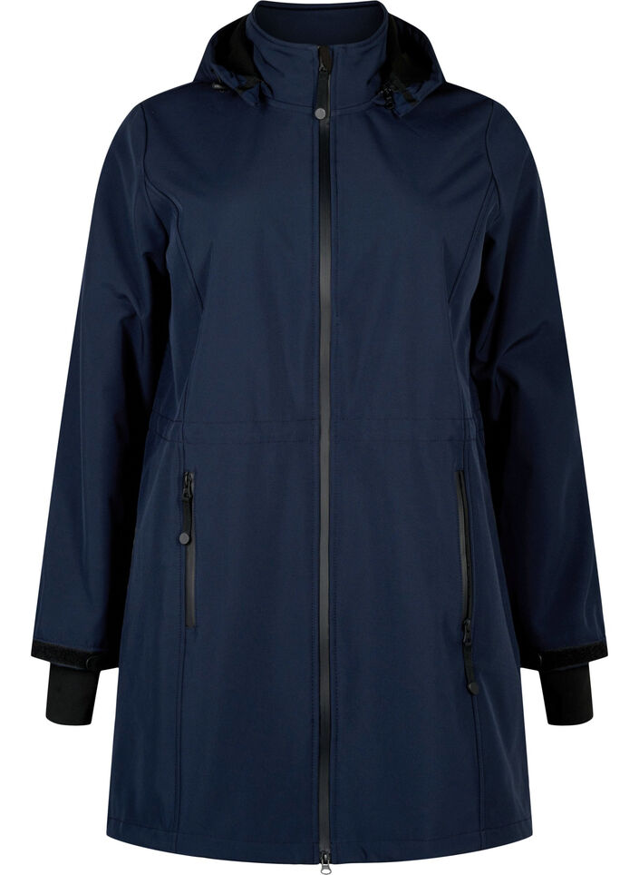 Veste softshell avec capuche amovible, Bleu, Packshot image number 0