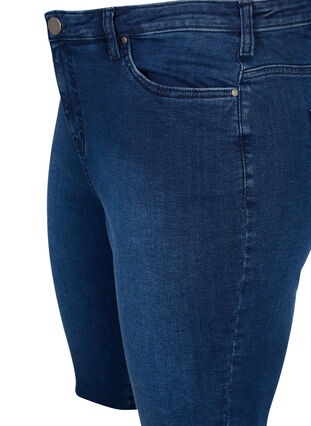 Short long en jean de coton, Dark blue denim, Packshot image number 2