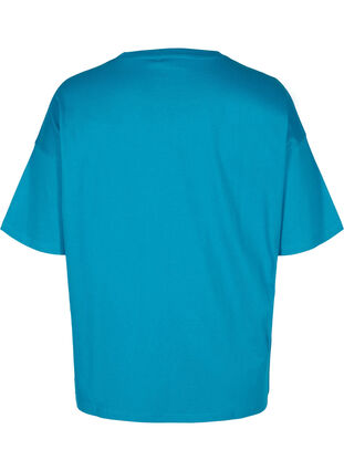 Katoenen t-shirt met korte mouwen, Fjord Blue, Packshot image number 1