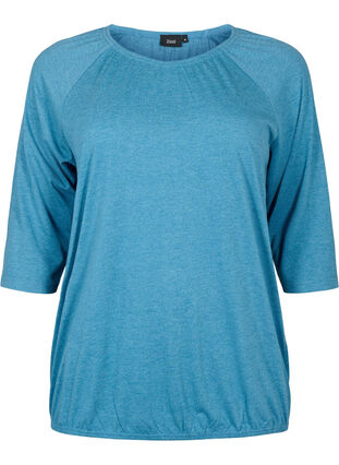 Gestreepte blouse met 3/4 mouwen, Legion Blue Mel., Packshot image number 0