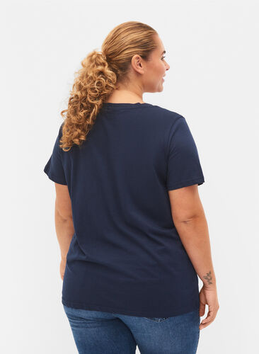 T-shirt de Noël en coton, Navy Blazer Text, Model image number 1