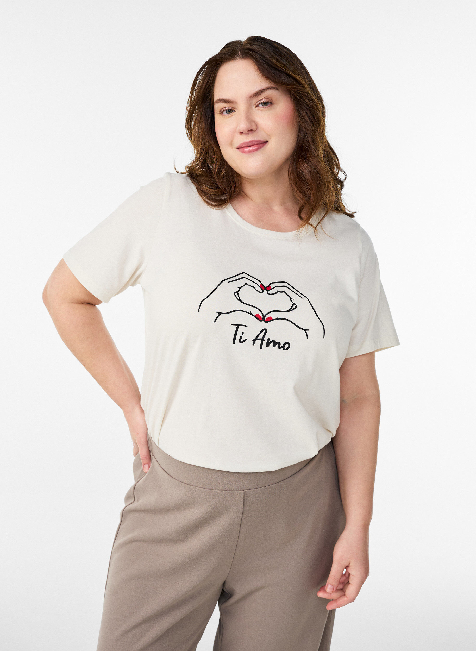 ZizziT-shirt met print, Wit, Model image number 0
