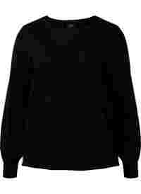 Pull en tricot de couleur unie avec nervures