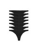 7-pack katoenen strings met een lage taille, Zwart, Packshot image number 1
